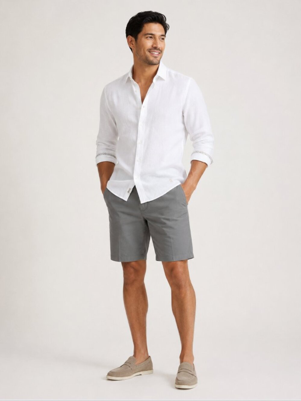 Robert Graham Belgrade Gray Bermuda Shorts Classic Fit Size 44 NWT
